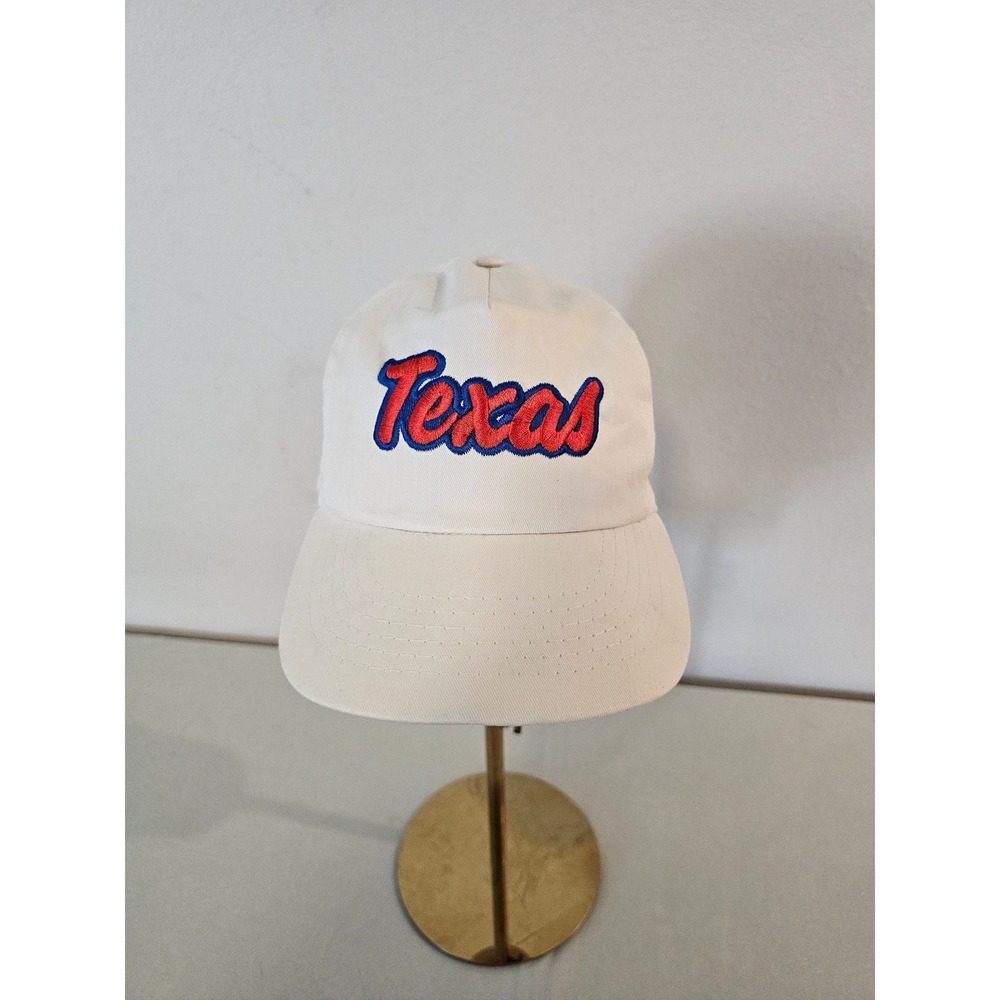 AMI Texas Snapback Hat White Cotton Embroidered Baseball Cap One Size